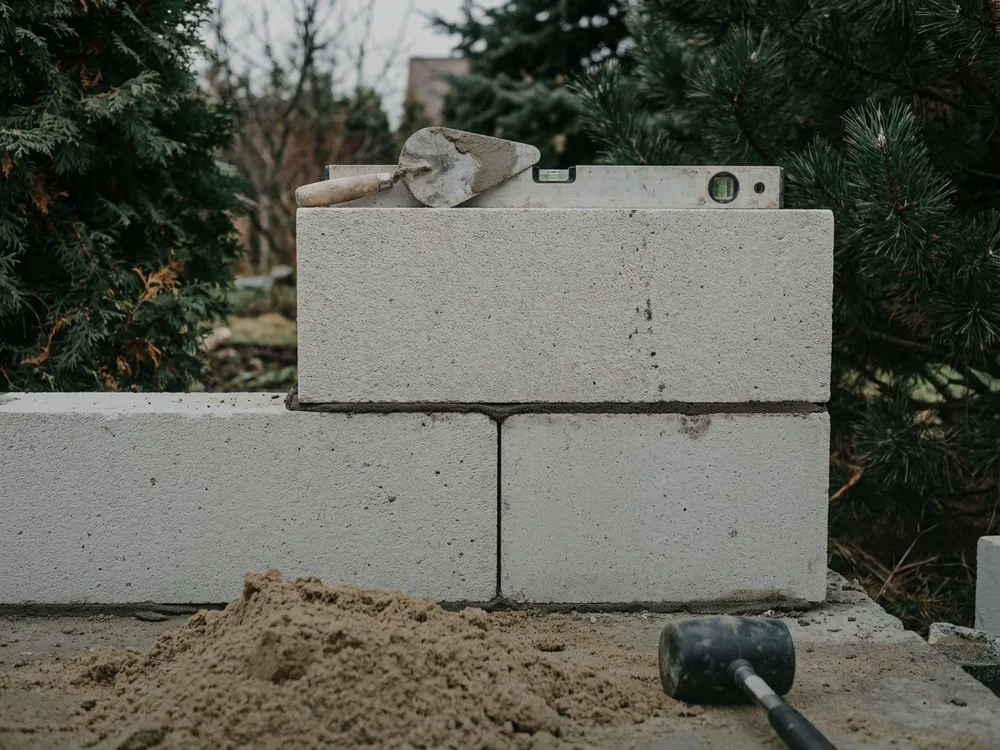 Кладка стены из газоблока